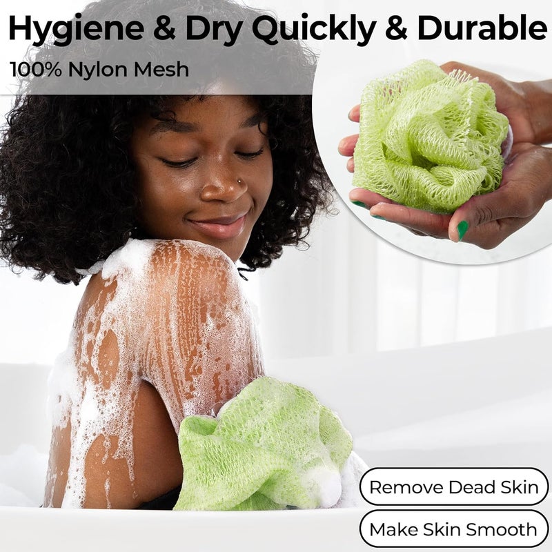MINISENTIALS African Net Sponge Authentic - Afro Scrub Exfoliating Net Sponge with Knots - African Bath Sponges for Body Scrubber Exfoliator - Back Scrubber for Shower Bathing Accessories - Image 4